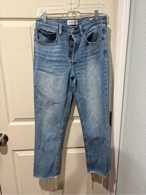 Denim Forum The Arlo High Rise Straight Light Blue Jeans
